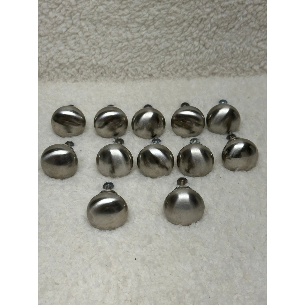 Unbranded Cabinet Knobs Silver Brushed Nickel 1-1/4" Oval Mushroom Set of 12